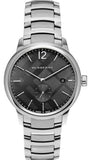 Burberry The Classic Round Black Dial Silver Steel Strap Watch for Men - BU10005