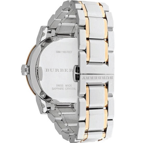 Burberry The City Diamonds White Dial Two Tone Steel Strap Watch for Women - BU9127