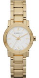 Burberry The City White Dial Gold Steel Strap Watch for Women - BU9103