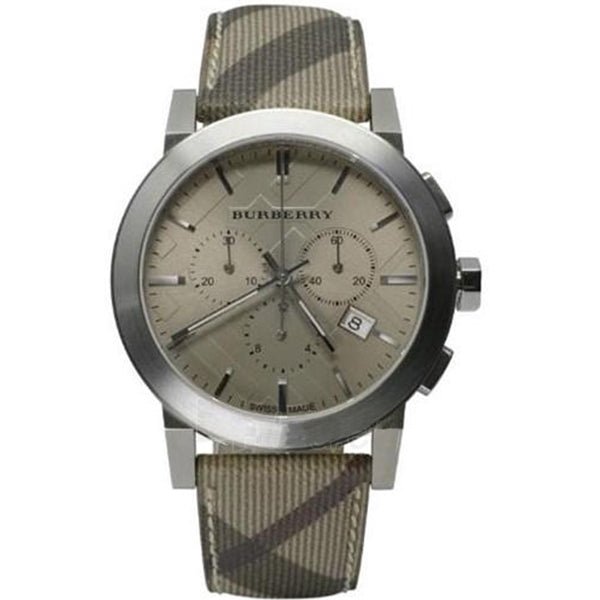 Burberry The City Smoked Brown Dial Brown Leather Strap Watch for Men - BU9361