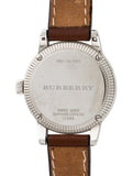 Burberry Utilitarian White Dial Brown Leather Strap Watch for Women - BU7848