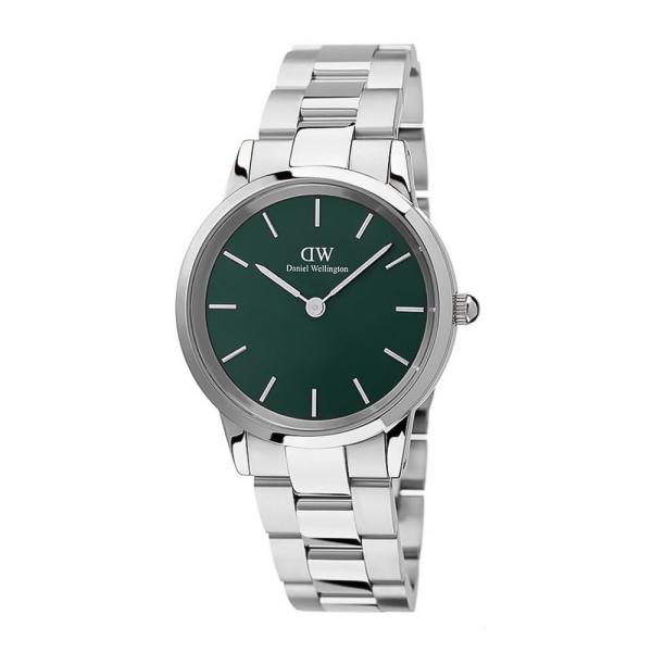 Daniel Wellington Iconic Link Emerald Green Dial Silver Steel Strap Watch For Men - DW00100427