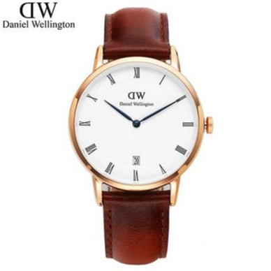 Daniel Wellington Dapper St Mawes White Dial Brown Leather Strap Watch For Women - DW00100091