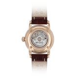 Mido Baroncelli III Automatic White Dial Brown Leather Strap Watch For Women - M7600.3.26.8