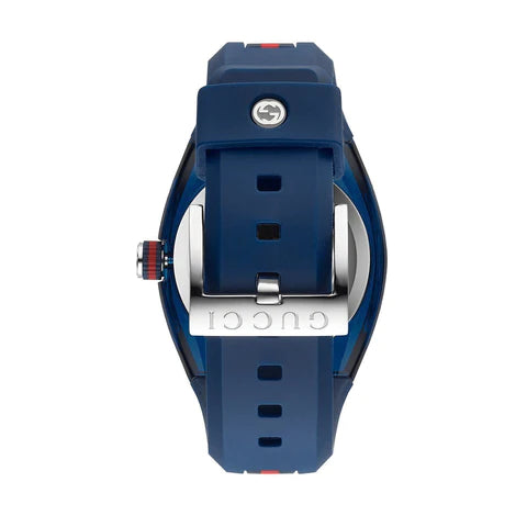 Gucci Sync XXL Quartz Blue Dial Blue Rubber Strap Watch For Men - YA137104