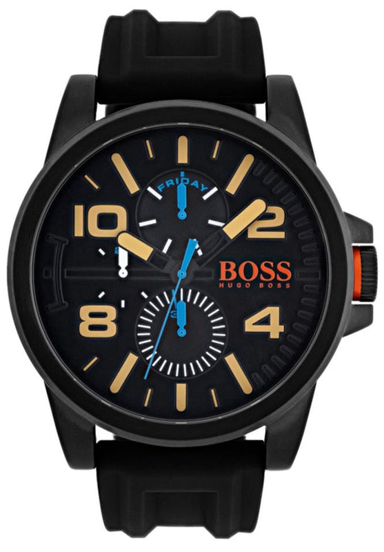 Hugo Boss Orange Detroit Analog Black Dial Black Silicone Strap Watch For Men - 1550011