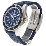 Breitling Superocean II 44mm Blue Dial Blue Rubber Strap Watch for Men - A17392D8/C910/158S/A20SS.1