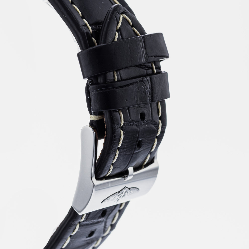 Breitling Navitimer 1 Chronograph 41mm Automatic Black Dial Black Leather Strap Mens Watch - A13324121B1P1