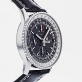 Breitling Navitimer 1 Chronograph 41mm Automatic Black Dial Black Leather Strap Mens Watch - A13324121B1P1