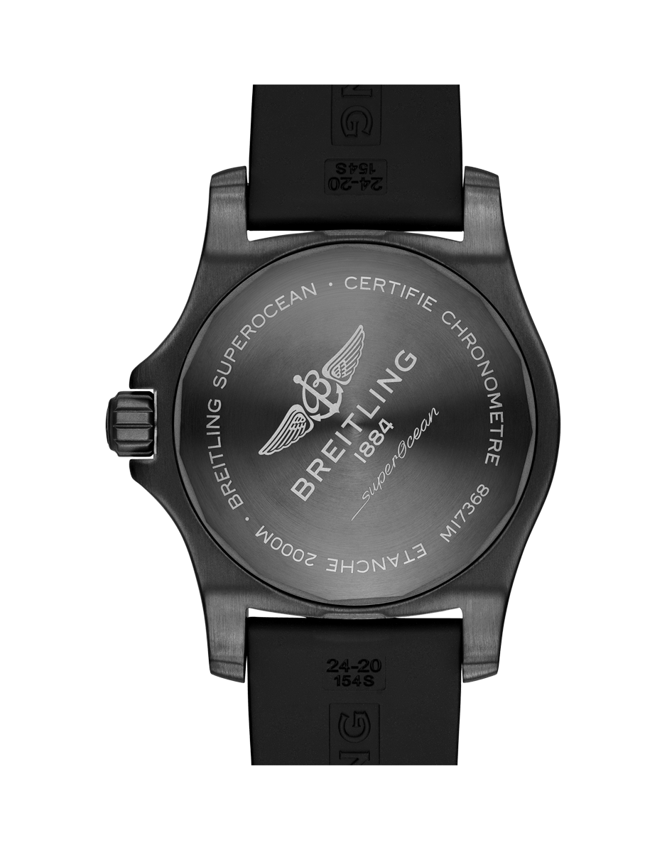 Breitling Superocean Automatic 46mm Yellow Dial Black Rubber Strap Watch for Men - M17368D71I1S1