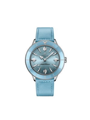 Breitling Superocean Heritage '57 Pastel Paradise Blue Dial Blue Leather Strap Watch for Women - A10340161C1X1