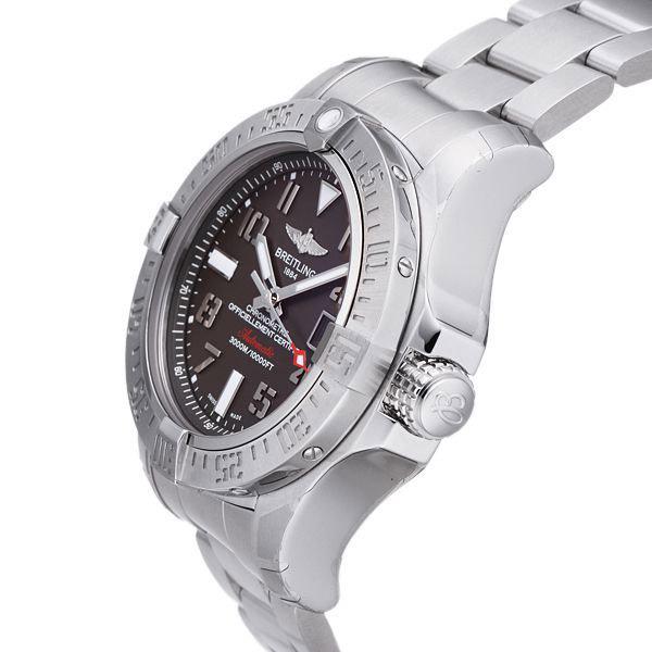 Breitling Avenger II Seawolf 45mm Grey Dial Silver Steel Strap Mens Watch - A1733110/F563