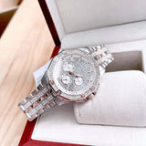 Bulova Octova Crystal Silver Dial Two Tone Steel Strap Watch for Men - 98C133