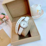 Burberry Utilitarian White Dial White Leather Strap Watch for Women - BU7846