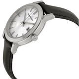 Burberry The City White Dial Black Leather Strap Watch for Men - BU9008