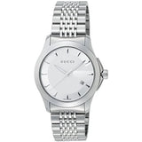Gucci G Timeless Silver Dial Silver Steel Strap Watch For Men - YA126401