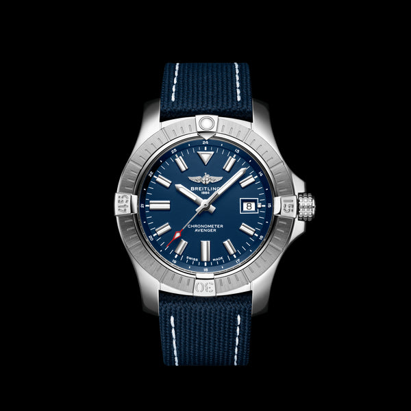 Breitling Avenger Automatic 43 Blue Dial Blue Nylon Strap Watch for Men - A17318101C1X1