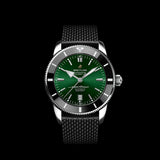 Breitling Superocean Heritage B20 Automatic 46 Green Dial Black Mesh Bracelet Watch for Men - AB2020121L1S1