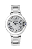 Cartier Ballen Bleu De Cartier Silver Dial Silver Steel Strap Watch for Women - W6920084