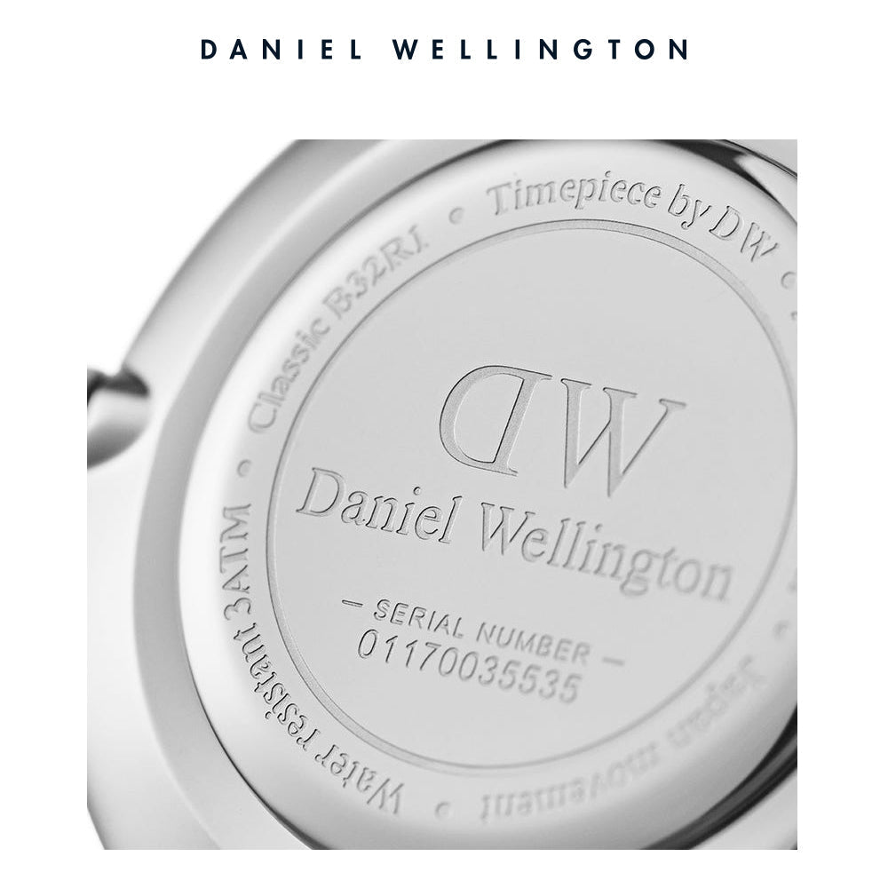 Daniel Wellington Classic Petite Reading White Dial Black Leather Strap Watch For Women - DW00100185