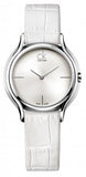 Calvin Klein Skirt White Dial White Leather Strap Watch for Women - K2U231K6