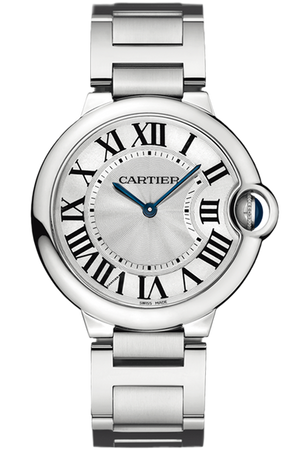 Cartier Ballon Bleu De Cartier Silver Dial Silver Steel Strap Watch for Women - W69011Z4
