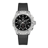 Tag Heuer Aquaracer Chronograph Black Dial Black Rubber Strap Watch for Men - CAY1110.FT6041