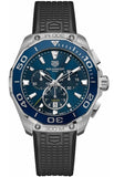 Tag Heuer Aquaracer Chronograph Blue Dial Black Rubber Strap Watch for Men - CAY111B.FT6041