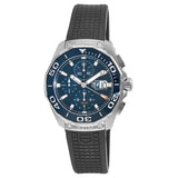 Tag Heuer Aquaracer Chronograph Blue Dial Black Rubber Strap Watch for Men - CAY111B.FT6041