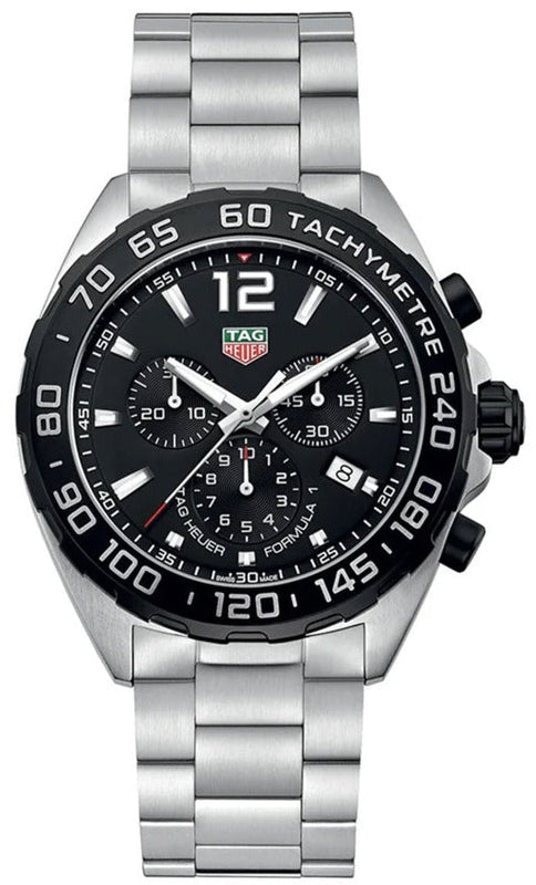 Tag Heuer Formula 1 Chronograph Black Dial Silver Steel Strap Watch for Men - CAZ1010.BA0842