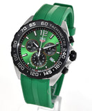 Tag Heuer Formula 1 Chronograph Green Dial Green Rubber Strap Watch for Men - CAZ101AP.FT8056