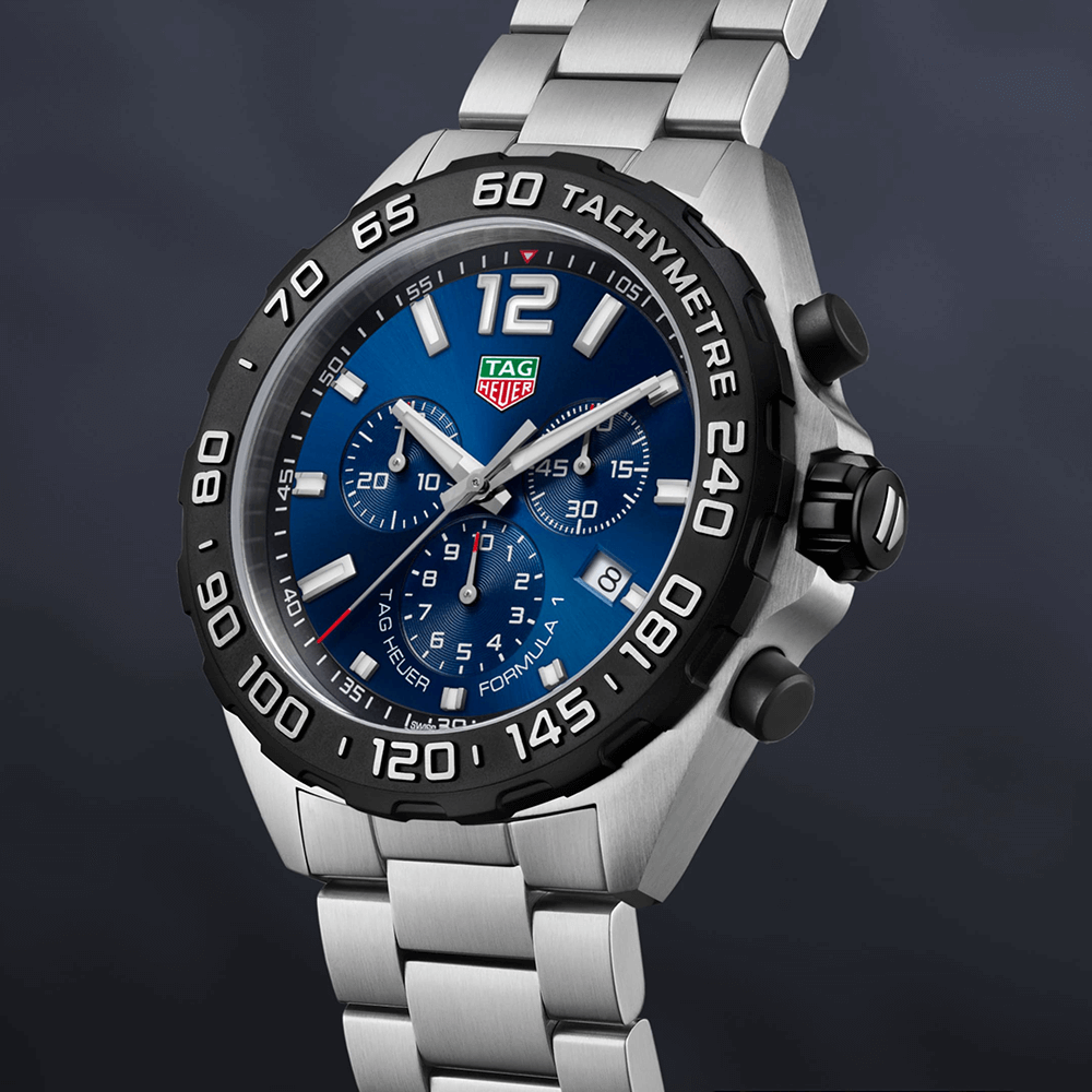 Tag Heuer Formula 1 Chronograph Blue Dial Silver Steel Strap Watch for Men - CAZ101AV.BA0842