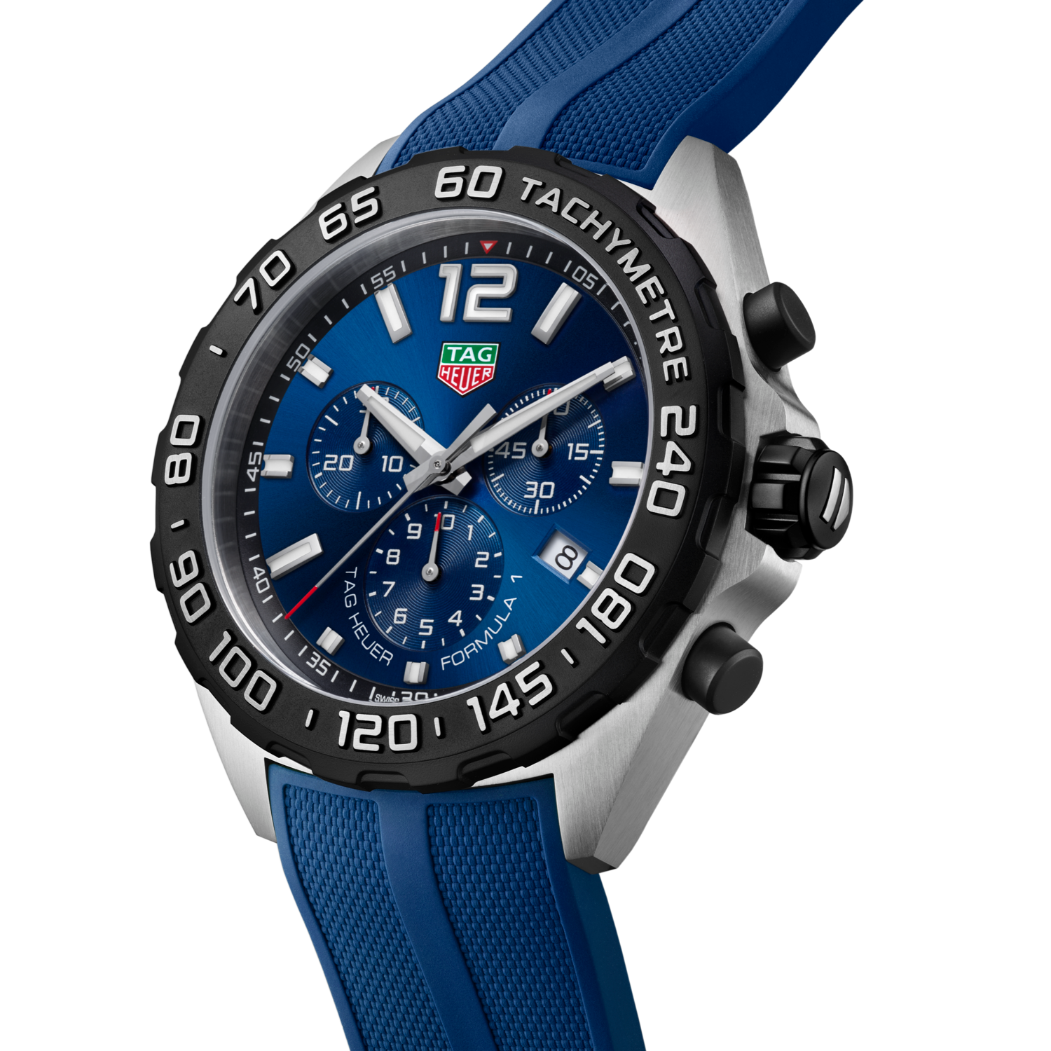 Tag Heuer Formula 1 Chronograph Blue Dial Blue Rubber Strap Watch for Men - CAZ101AV.FT8077