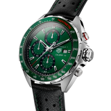 Tag Heuer Formula 1 Calibre 16 Automatic Chronograph Green Dial Black Leather Strap Watch for Men - CAZ2016.FC6473