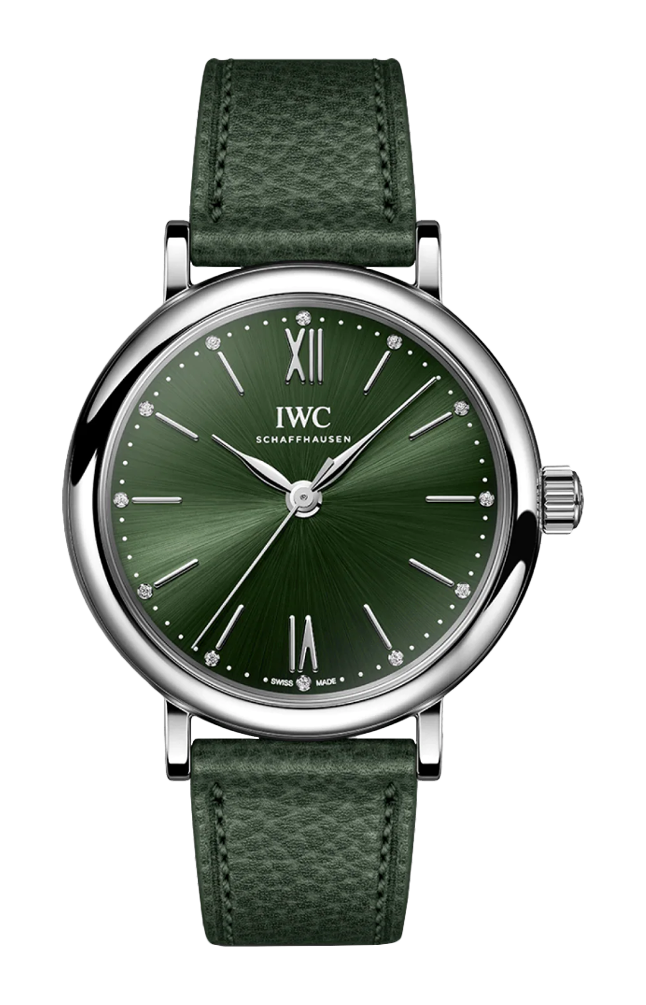 IWC Portofino Automatic Automatic Green Dial Green Leather Strap Watch for Women - IW357412