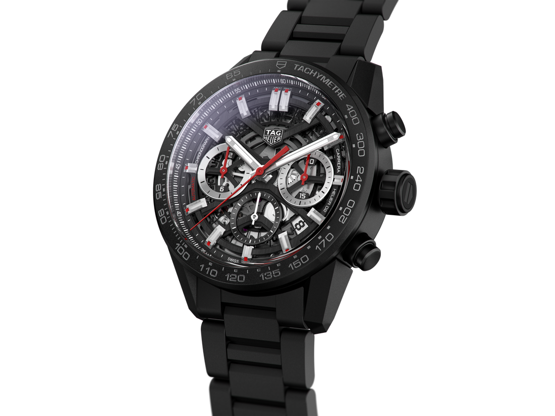 Tag Heuer Carrera Automatic Chronograph Black Dial Black Steel Strap Watch for Men - CBG2090.BH0661