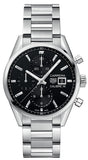 Tag Heuer Carrera Automatic Chronograph Black Dial Silver Steel Strap Watch for Men - CBK2110.BA0715
