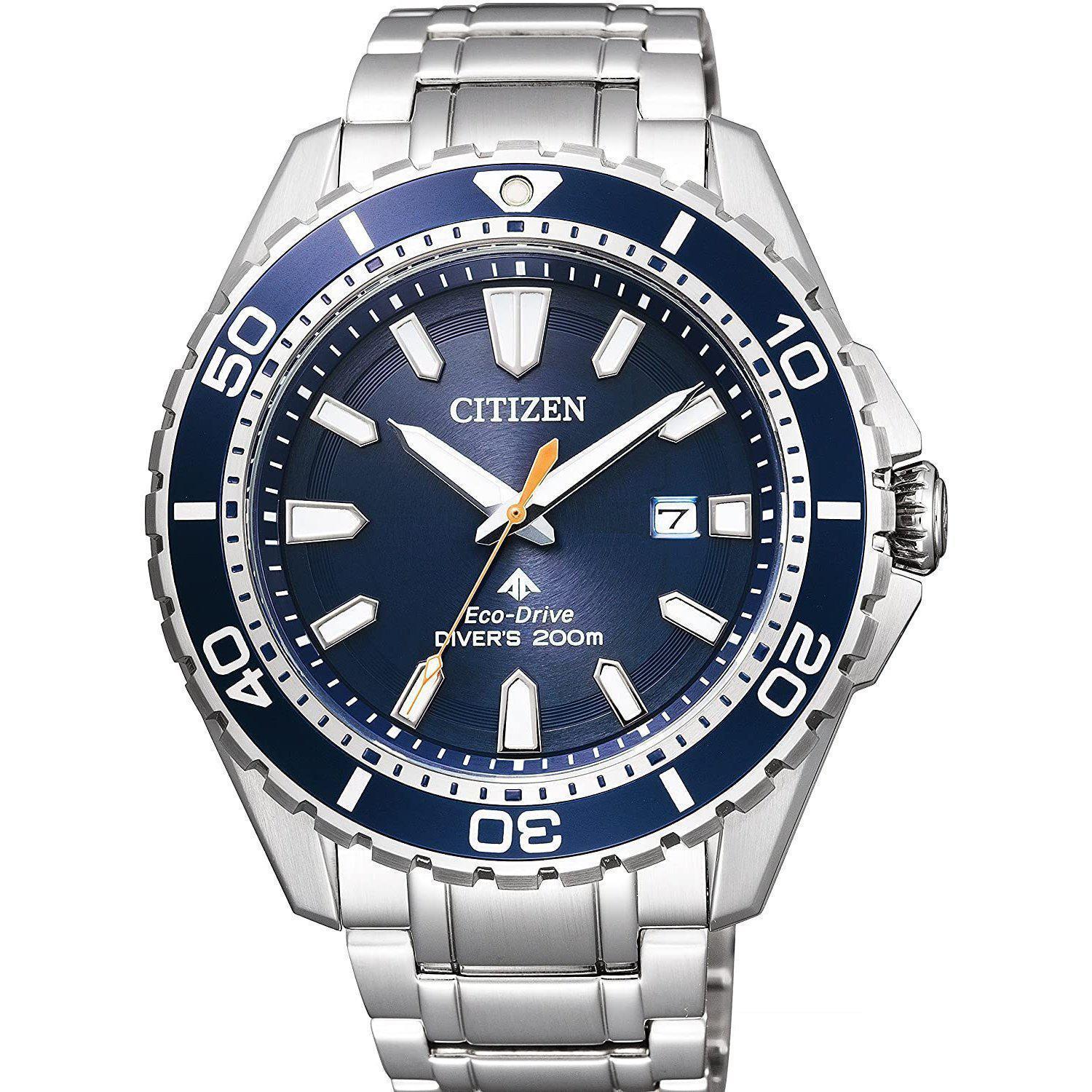 Citizen Promaster Marine Blue Dial Silver Steel Strap Watch For Men - BN0191-80L