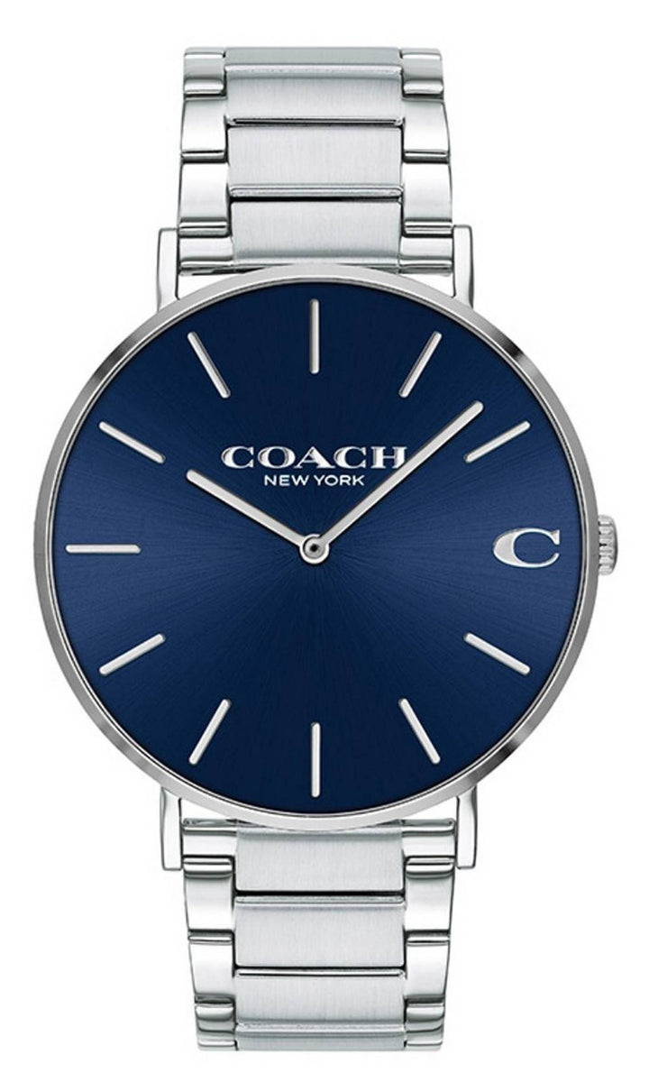 Coach Charles Blue Dial Silver Steel Strap Watch for Men - 14602429
