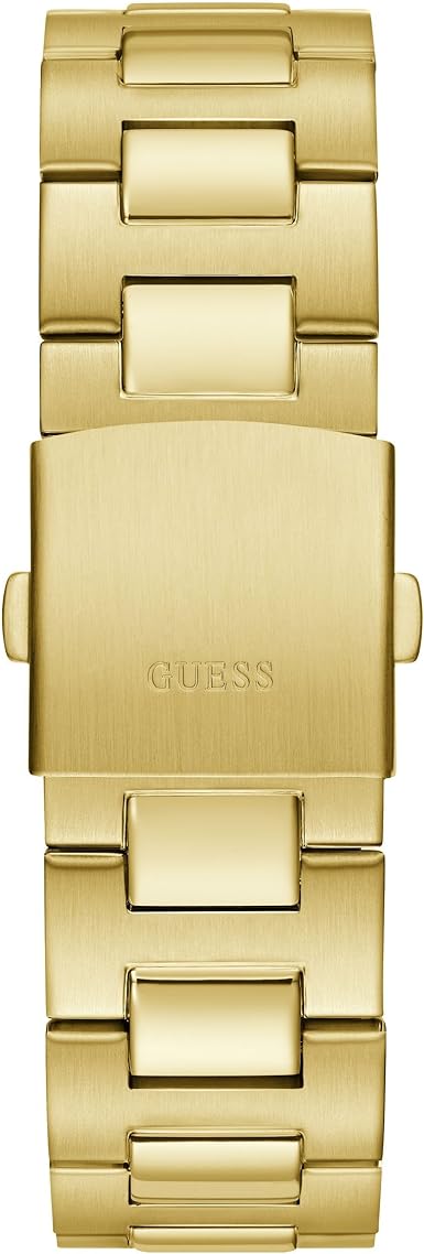Guess Equity Multifunction Black Dial Gold Steel Strap Watch For Men - GW0703G5