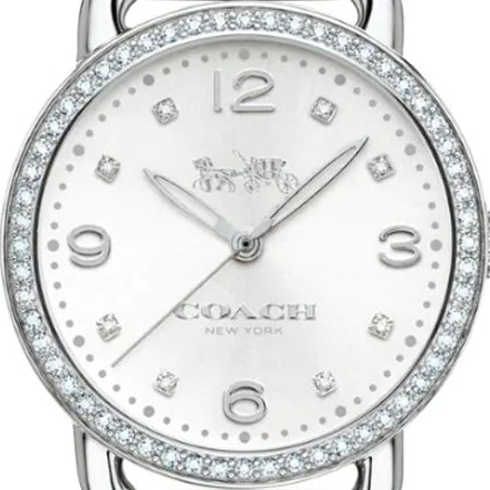 Coach Delancey White Dial Silver Steel Strap Watch for Women - 14502353