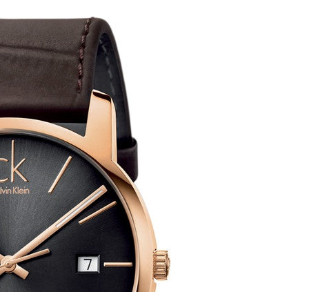 Calvin Klein City Chronograph Brown Dial Brown Leather Strap Watch for Men - K2G2G6G3