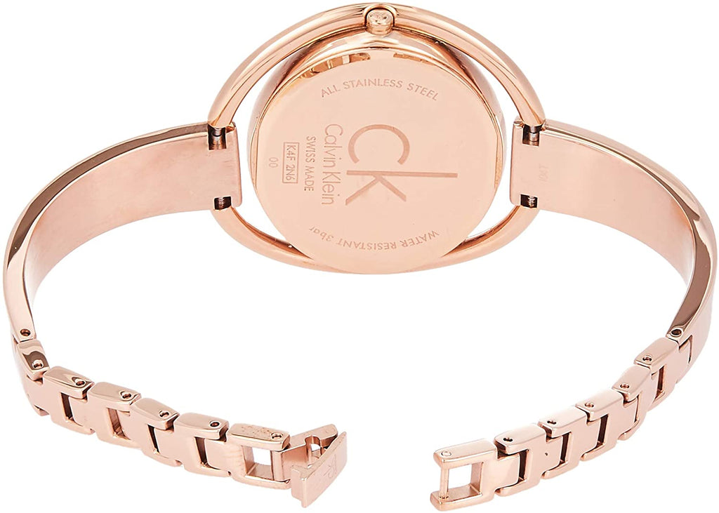 Calvin Klein Impetuos Silver Dial Rose Gold Steel Strap Watch for Women - K4F2N616