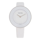 Calvin Klein Chic White Dial White Leather Strap Watch for Women - K7N23TK2