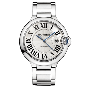Cartier Ballon Bleu De Cartier Silver Dial Silver Steel Strap Watch for Men - WSBB0049