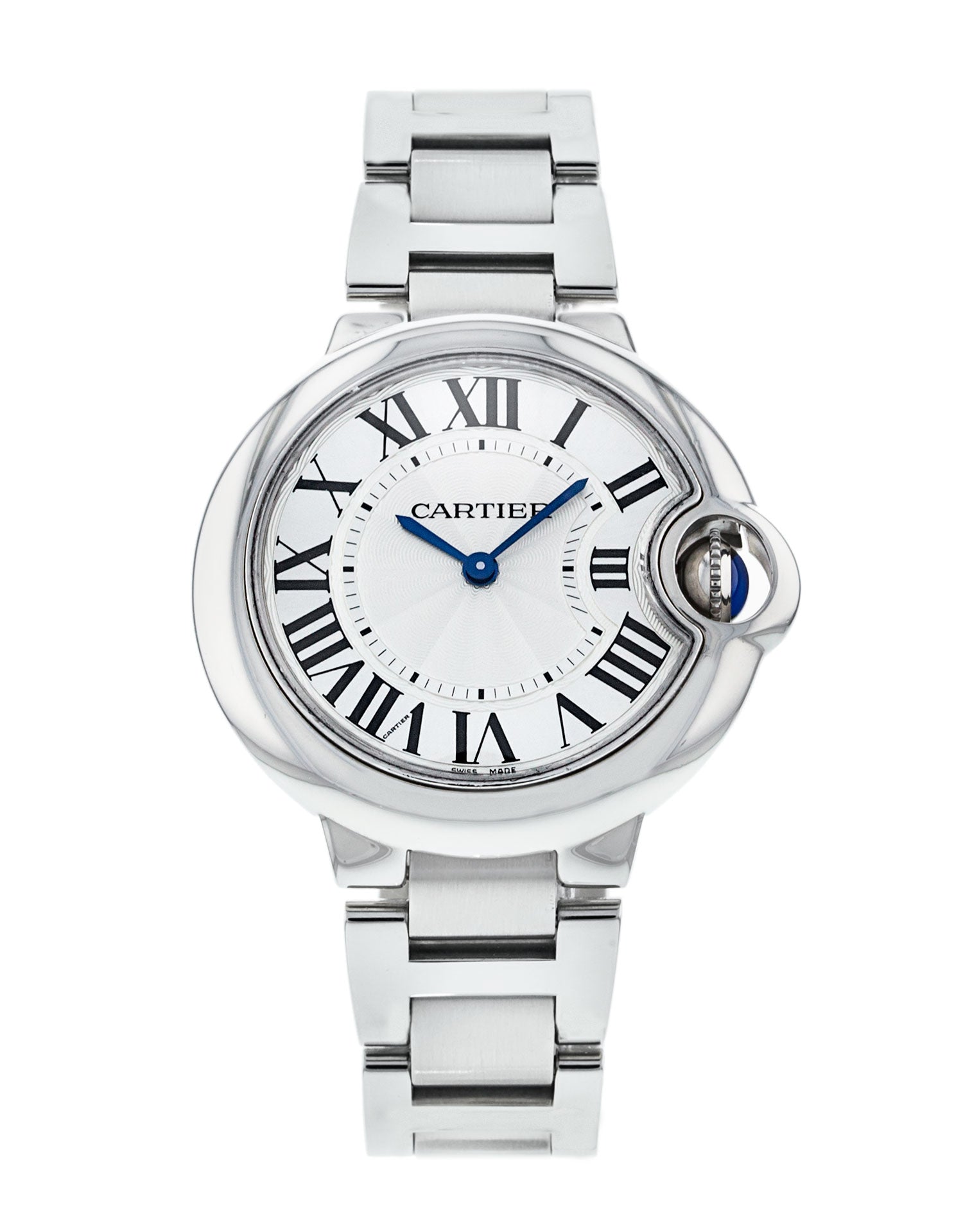Cartier Ballen Bleu De Cartier Silver Dial Silver Steel Strap Watch for Women - W6920084