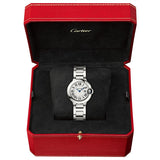 Cartier Ballon Bleu De Cartier White Dial Silver Steel Strap Watch for Women - W69010Z4