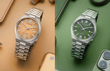 Citizen Tsuyosa Automatic Salmon Orange Dial Silver Steel Strap Watch For Men - NJ0159-86Z