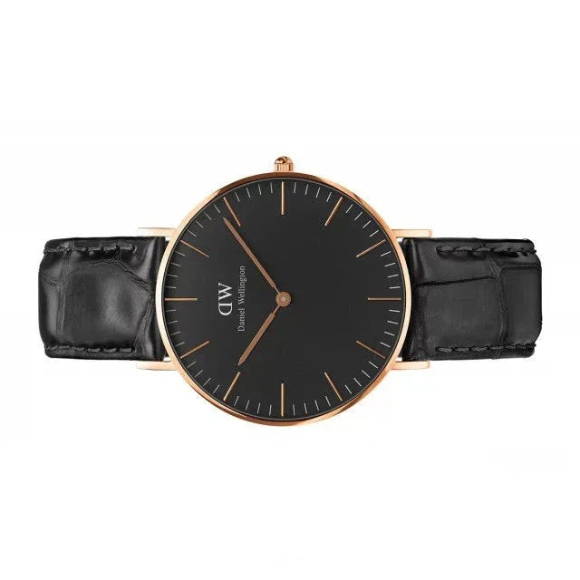 Daniel Wellington Classic Reading Black Dial Black Leather Strap Watch For Women - DW00100141
