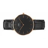 Daniel Wellington Classic Reading Black Dial Black Leather Strap Watch For Women - DW00100141